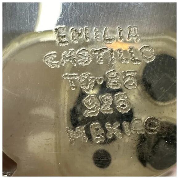 Emilia Castillo Stamped Christmas Tree Ornament Silver 925 Mexico TO-85 VINTAGE - Picture 2 of 13